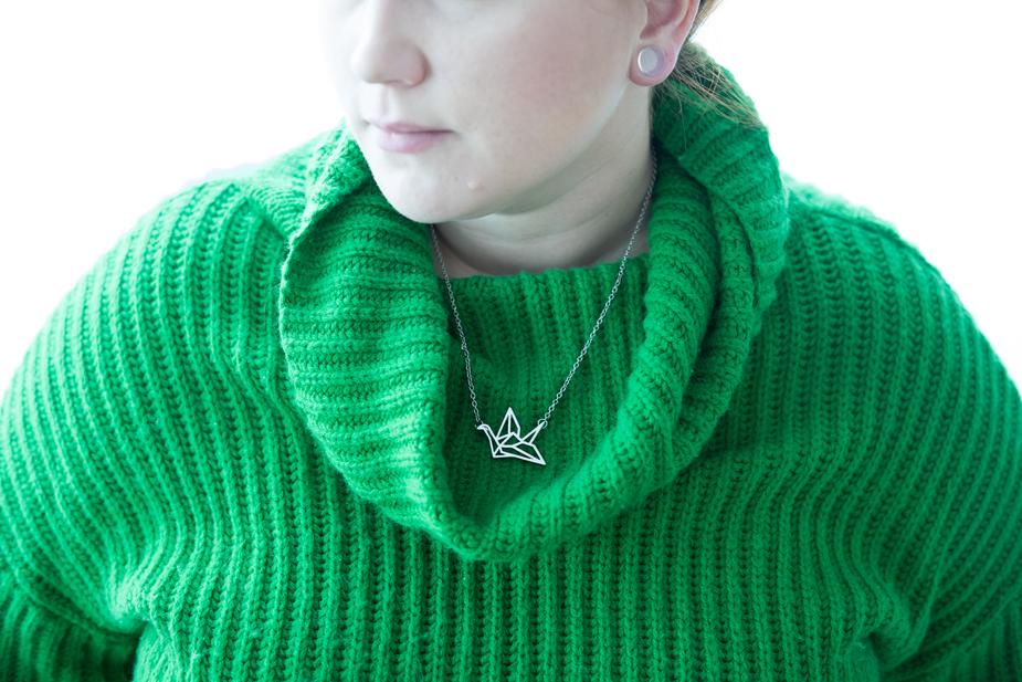 Origami Kranich Halskette